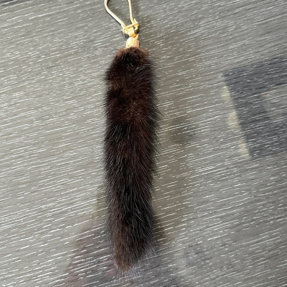 Unique vintage fur bag belt charm key chain brown fur (mink?) - Picture 8 of 16